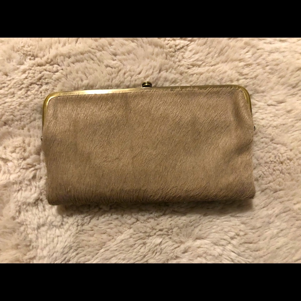 HOBO leather calf hair clutch/wallet
